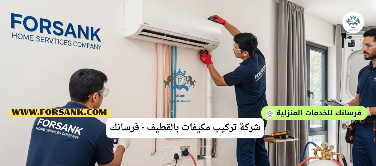 شركة تركيب مكيفات بالقطيف - خدمة احترافية من فرسانك فريق عمل شركة فرسانك يقوم بتركيب مكيف سبليت في القطيف